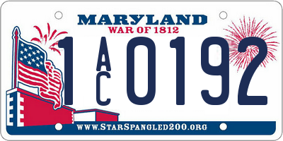 MD license plate 1AC0192