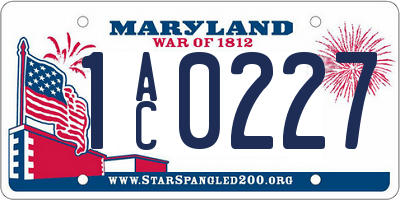 MD license plate 1AC0227
