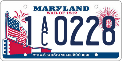 MD license plate 1AC0228