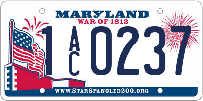 MD license plate 1AC0237