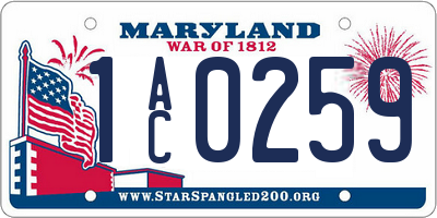 MD license plate 1AC0259