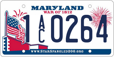 MD license plate 1AC0264