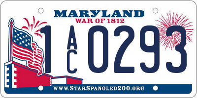 MD license plate 1AC0293