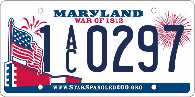 MD license plate 1AC0297