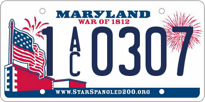 MD license plate 1AC0307