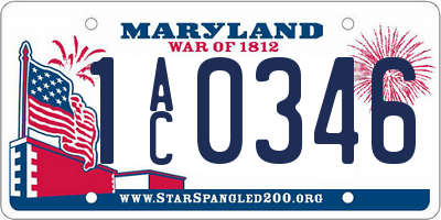 MD license plate 1AC0346