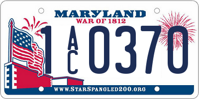 MD license plate 1AC0370