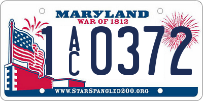 MD license plate 1AC0372