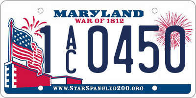 MD license plate 1AC0450