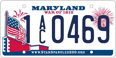 MD license plate 1AC0469
