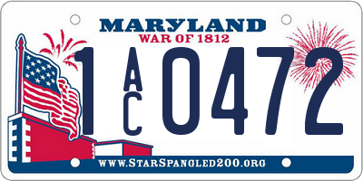 MD license plate 1AC0472