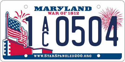 MD license plate 1AC0504