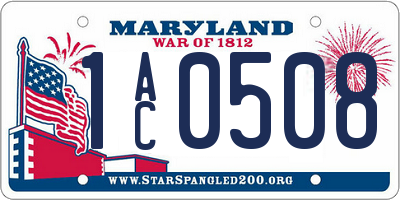 MD license plate 1AC0508