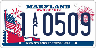 MD license plate 1AC0509