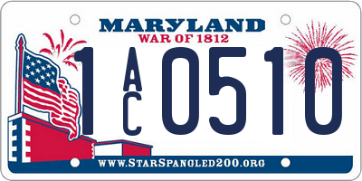 MD license plate 1AC0510