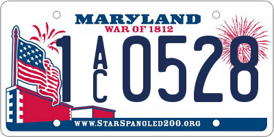 MD license plate 1AC0528