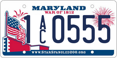 MD license plate 1AC0555