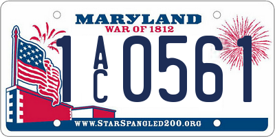 MD license plate 1AC0561