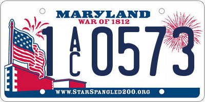 MD license plate 1AC0573
