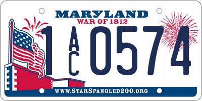 MD license plate 1AC0574