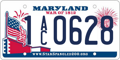 MD license plate 1AC0628