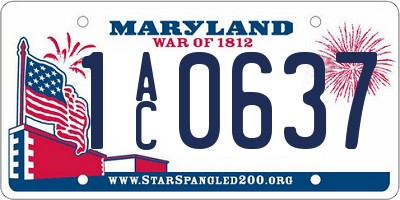 MD license plate 1AC0637