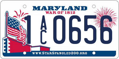 MD license plate 1AC0656