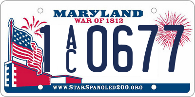 MD license plate 1AC0677