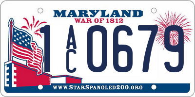 MD license plate 1AC0679