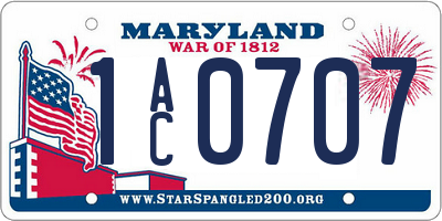 MD license plate 1AC0707