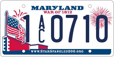 MD license plate 1AC0710