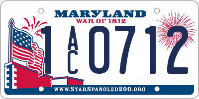 MD license plate 1AC0712