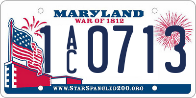 MD license plate 1AC0713