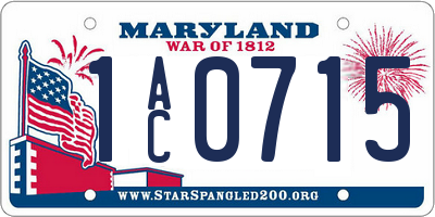 MD license plate 1AC0715