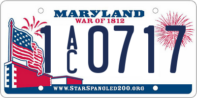MD license plate 1AC0717