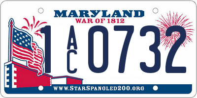MD license plate 1AC0732