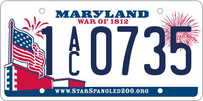 MD license plate 1AC0735