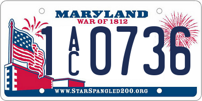 MD license plate 1AC0736