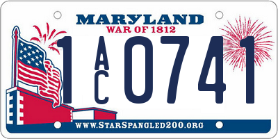 MD license plate 1AC0741