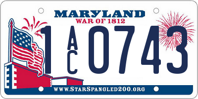 MD license plate 1AC0743