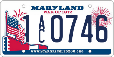 MD license plate 1AC0746