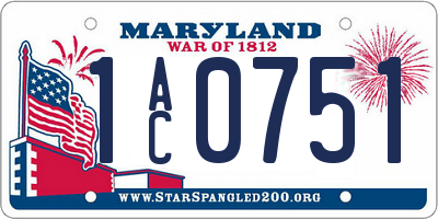 MD license plate 1AC0751
