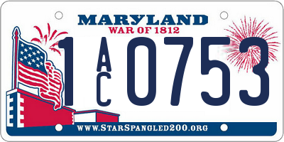 MD license plate 1AC0753