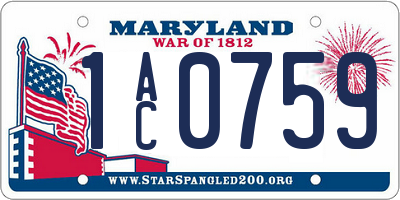 MD license plate 1AC0759