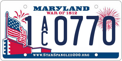 MD license plate 1AC0770