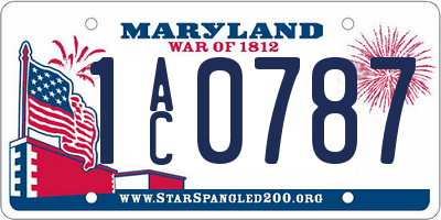 MD license plate 1AC0787