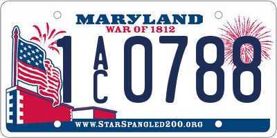 MD license plate 1AC0788