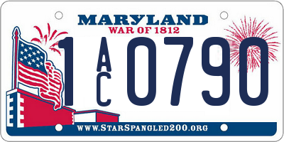 MD license plate 1AC0790