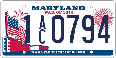 MD license plate 1AC0794