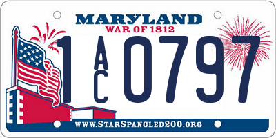 MD license plate 1AC0797